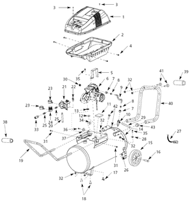 Air-Compressor Parts Diagram and Parts List for WL650700  Campbell Hausfeld Compressor